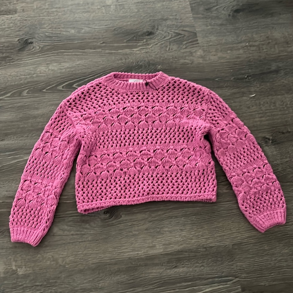 Sweater,brand is Zara,size is 9-10 youth,color pink